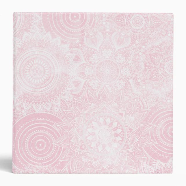Pink White Mandala Collection Binder (Front)