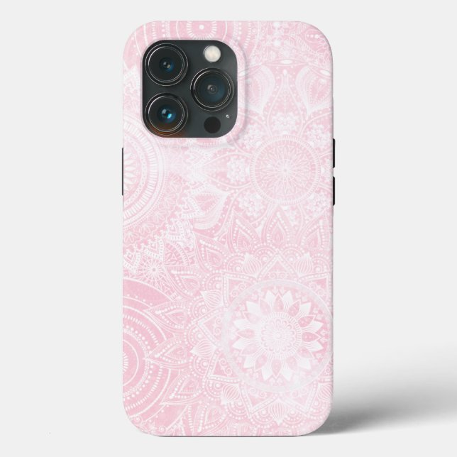 Pink White Mandala Collection Case-Mate iPhone Case (Back)
