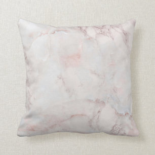 Pink White Marble Elegant Pattern Abstract Throw Pillow