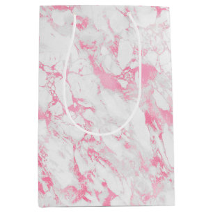 Pink White Marble    Medium Gift Bag