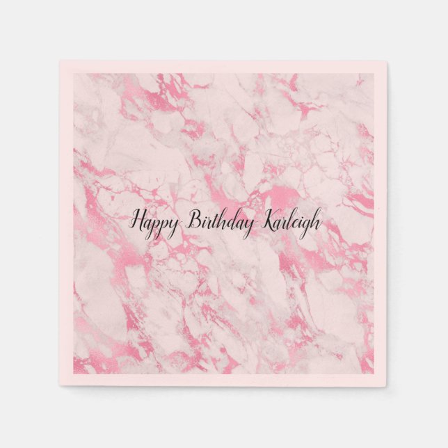 Pink White Marble  Napkin (Front)