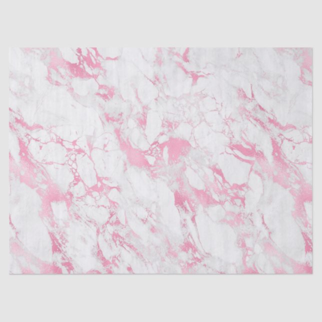 Pink White Marble   Tissue Paper (Front)