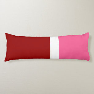 Pink White Maroon Red Colour Block Body Pillow
