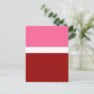 Pink White Maroon Red Colour Block Postcard