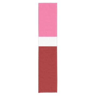 Pink White Maroon Red Colour Block Short Table Runner