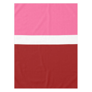 Pink White Maroon Red Colour Block  Tablecloth