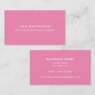Pink White Minimal Alternative Medicine Healer Business Card