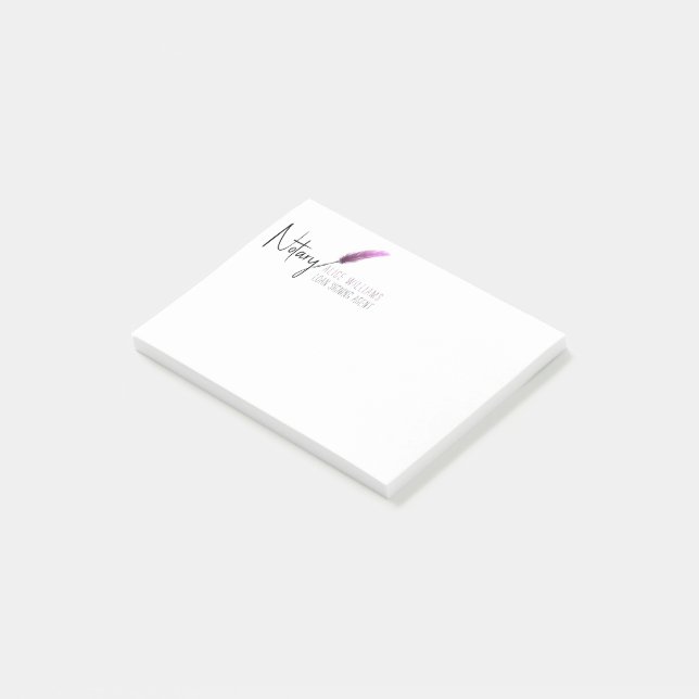Pink & White Minimalist Modern Simple Notary Post-it Notes (Angled)
