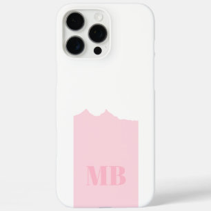 pink & white monogram name initials iPhone 16 pro max case