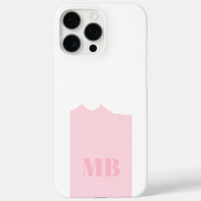 pink & white monogram name initials  Case-Mate iPhone case (Back)