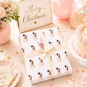 Pink white nutcracker ballerina Christmas Wrapping Paper