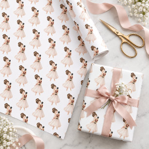 Pink white nutcracker ballet dancer Christmas Wrapping Paper