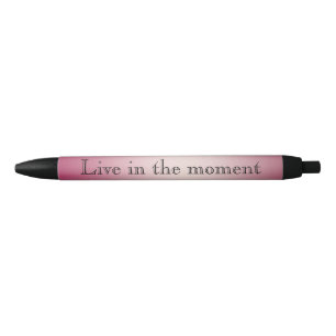Pink White Ombre Black Ink Pen