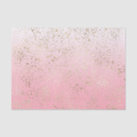 Pink White Ombre Speckled Gold Flakes