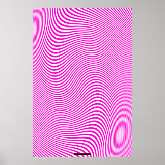 Pink & White Op Art Optical Illusion Wall Poster