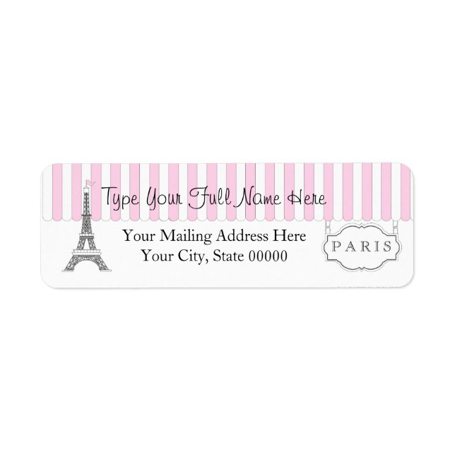 Pink | White Paris Eiffel Tower Name (Front)