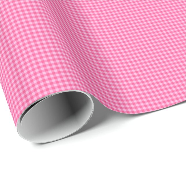 Pink-White Pastel Gingham-GIFT WRAPPING PAPER (Roll Corner)