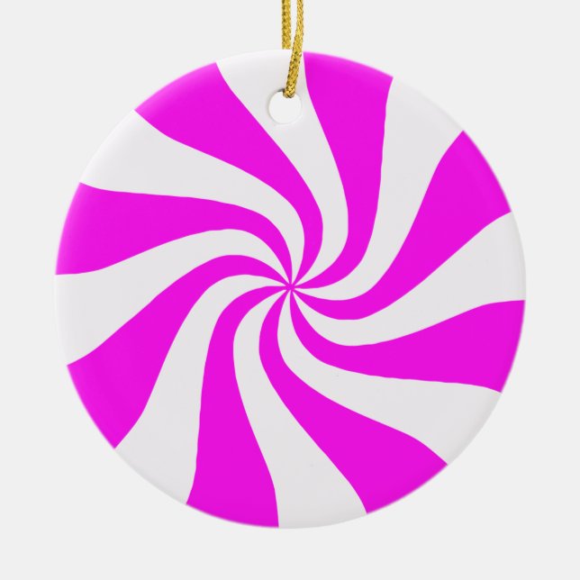 Pink & White Peppermint Candy Christmas Ornament