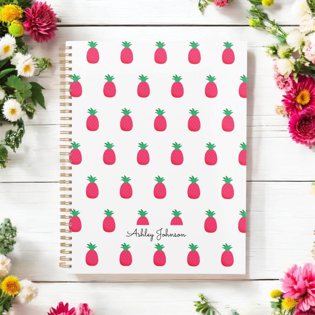 Pink White Pineapple Pattern Cute Planner (Creator Uploaded)