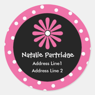 Pink & White Polka Dot Address Labels