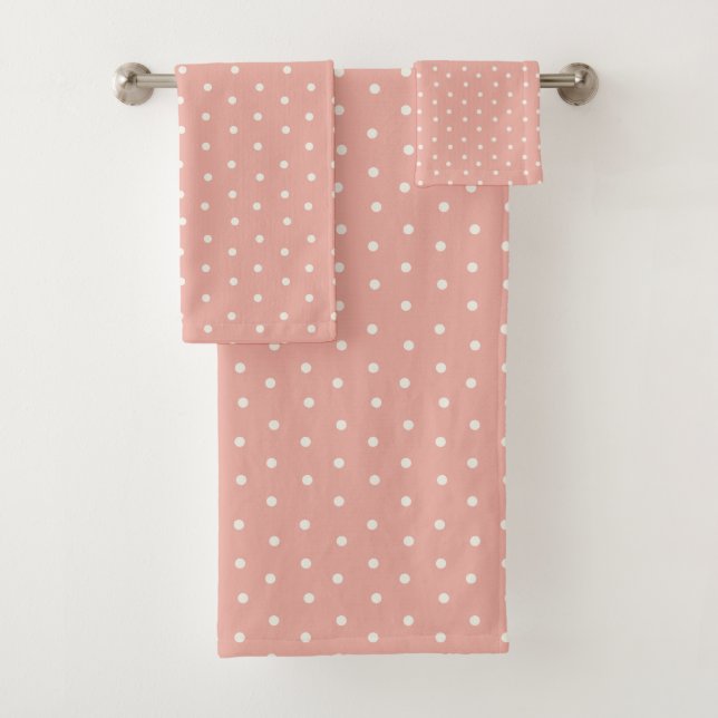 Pink & White Polka Dot Baby Towel Set (Insitu)