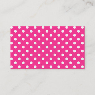Pink & White Polka Dot Business Card