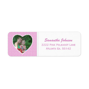 Pink & White Polka-dot: Framed Address Stickers