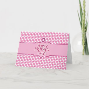 Pink white Polka dot Mothers Day greeting card