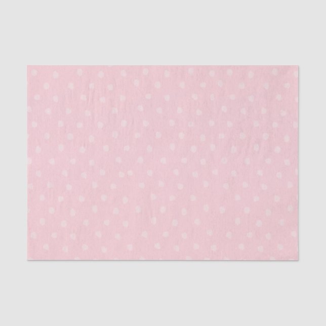 Pink & white polka dot tissue gift wrapping paper (Front)