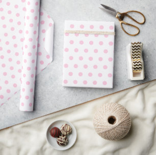 Pink White Polka Dot Wrapping Paper