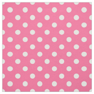 Pink White Polka Dots Textile Fabric