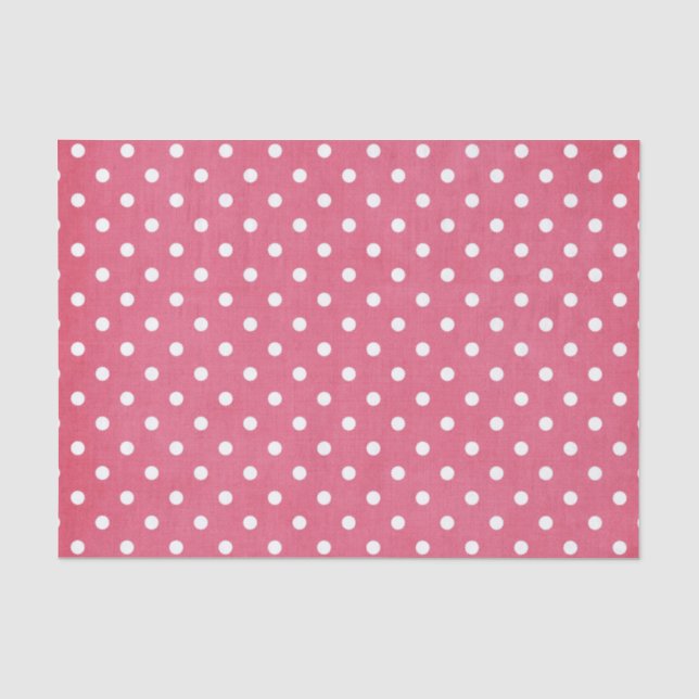 PINK & WHITE POLKA DOTS  TISSUE PAPER (Front)