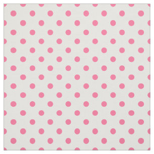Pink & White Polkadots - Combed Cotton Fabric