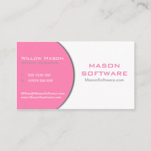 Pink & White Professional Female Business Card