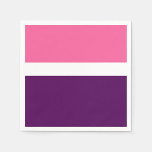 Pink White Purple Plain Colour Block Design  Napkin