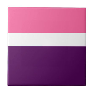 Pink White Purple Plain Colour Block Design Tile