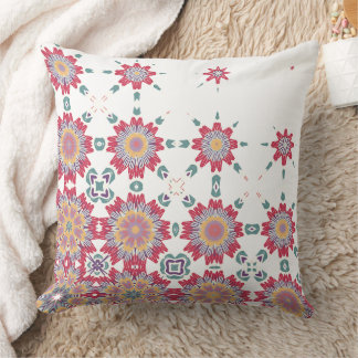 Pink, White & Purple Watercolor Floral Design Throw Pillow