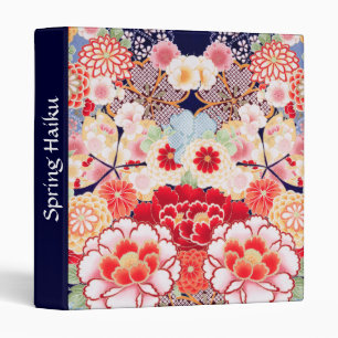 PINK WHITE RED FLOWERS Peony,Roses Japanese Floral Binder