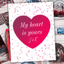 Pink White & Red Heart Cute Modern Valentines Day