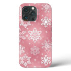 Pink white snowflake pattern Christmas ten tough