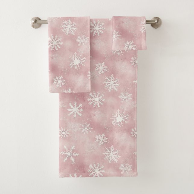 Pink White Snowflakes Christmas (En situation)