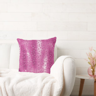 Pink White Sparkle Cheetah Print Throw Pillow