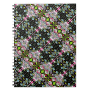 Pink White Spring Blossoms Abstract Art Notebook