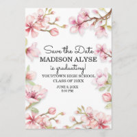 Pink White Spring Garden Floral Graduation