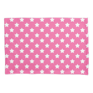 Pink White Stars Pattern Decorative Pillowcase