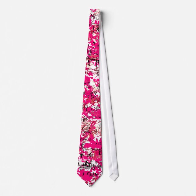 Pink & White Stars - Scenester Neck Ties (Front)