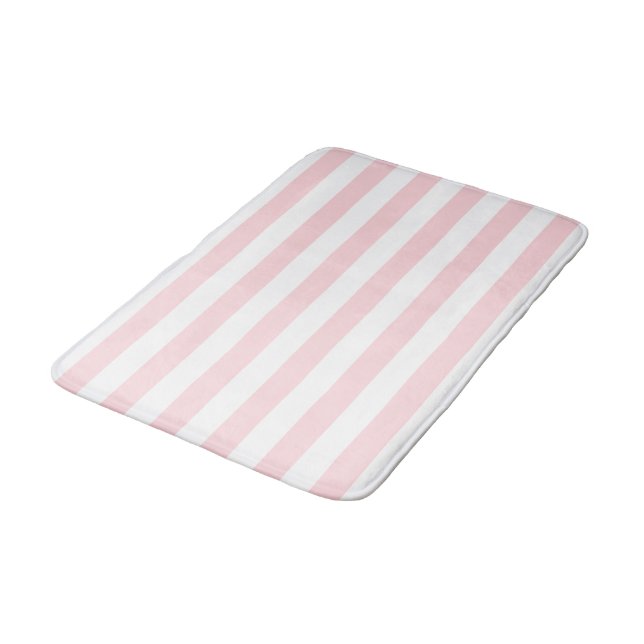 Pink & White Stripe Bathmat  (Angled)
