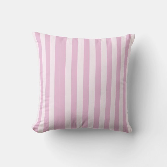 Pink White Stripe Geometric Art Modern Classic Fun Throw Pillow (Front)