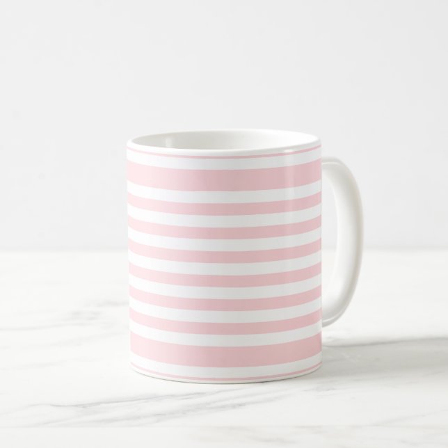Pink & White Stripe Mug (Front Right)