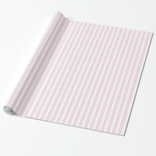 Pink & White Striped Pattern Wrapping Paper